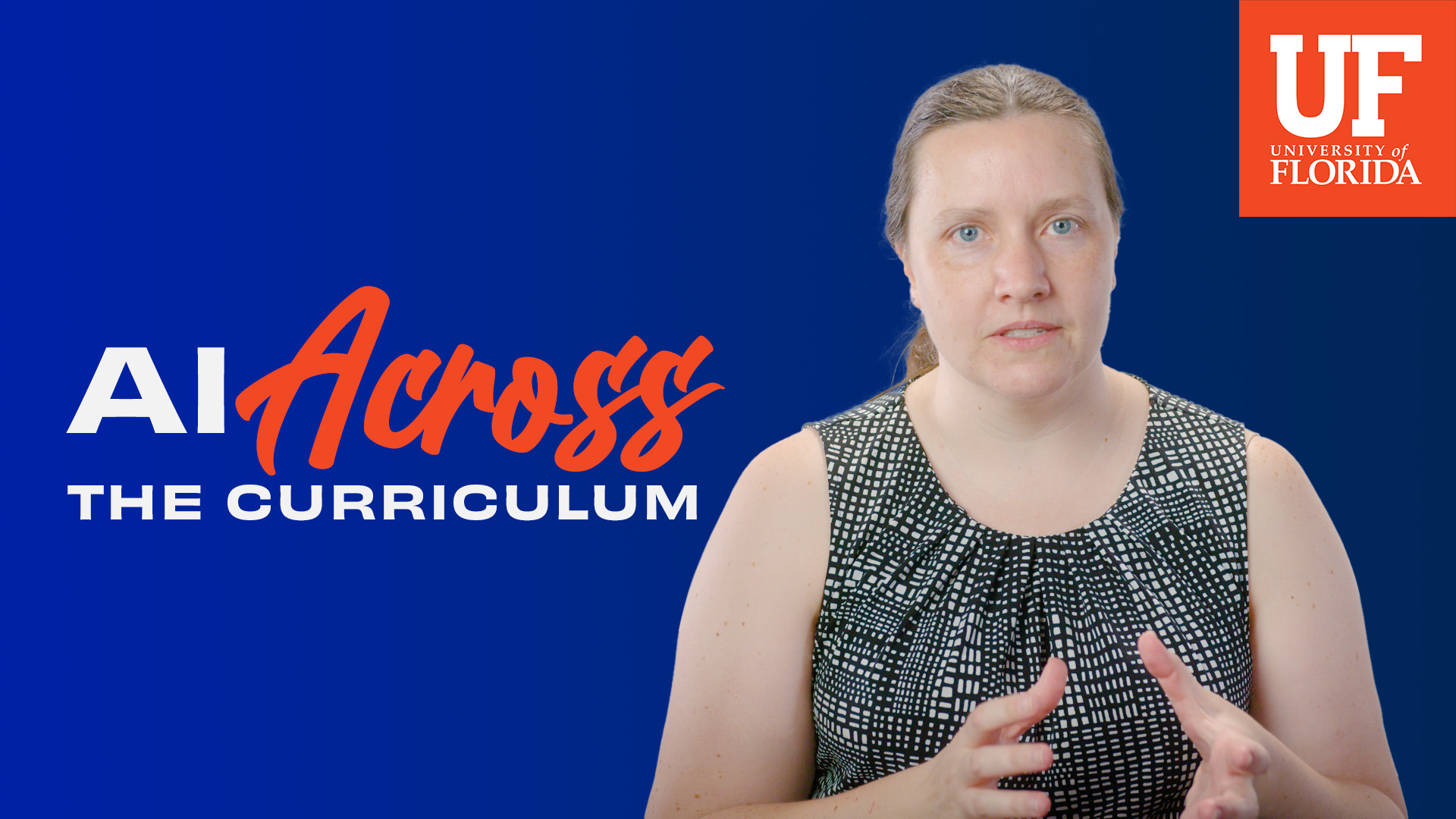 Portrait of Sarah Doore next to the headline AI Across the Curriuclum