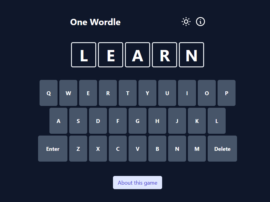 a screenshot showing an online word guessing game
